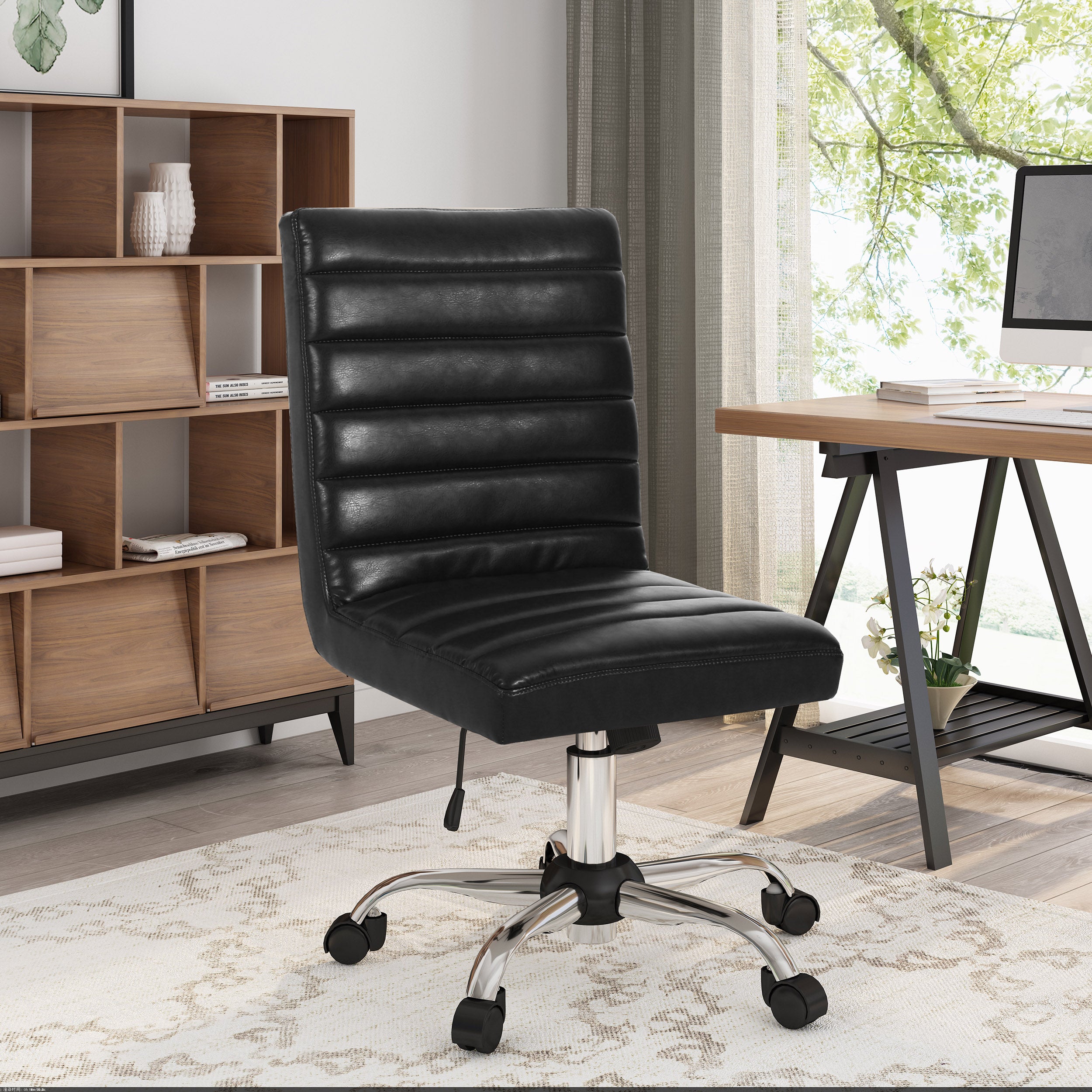 Desmet Contemporary Channel Stitch Swivel Office Chair