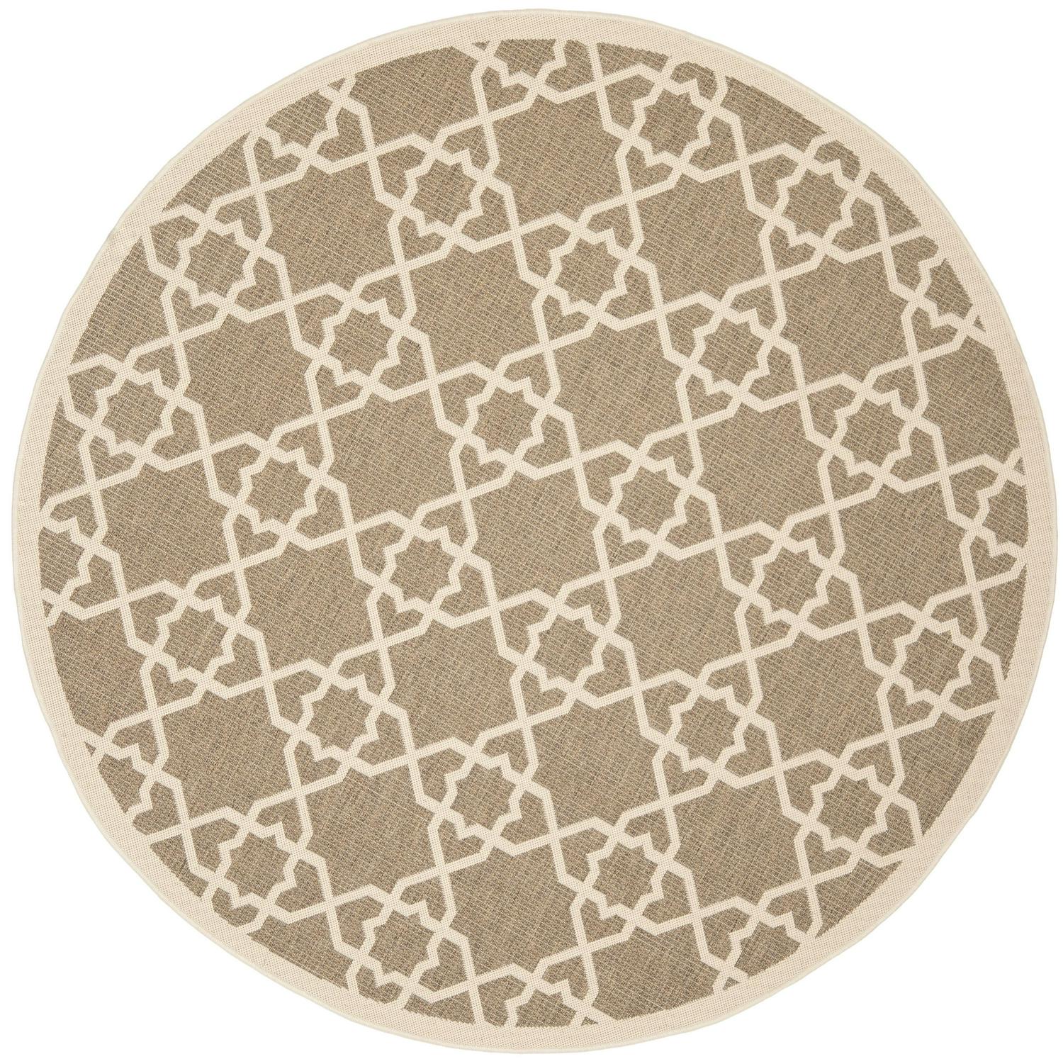 SAFAVIEH Indoor Outdoor CY6032-242 Courtyard Brown / Beige Rug