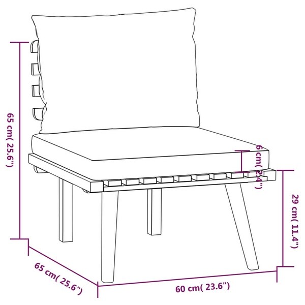 11 Piece Patio Lounge Set with Cushions Solid Acacia Wood - Overstock - 36195965