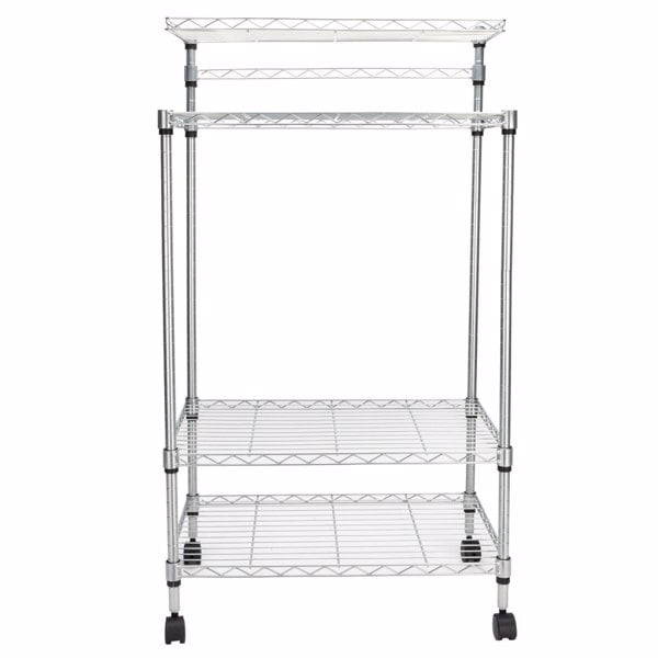 Fithood 4 Layer Adjustable Kitchen Bakers Rack Shelf Microwave Oven Stand Storage Cart