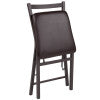 Flash Furniture HERCULES Series Brown Folding Ladder Back Metal Chair with Brown Vinyl Seat