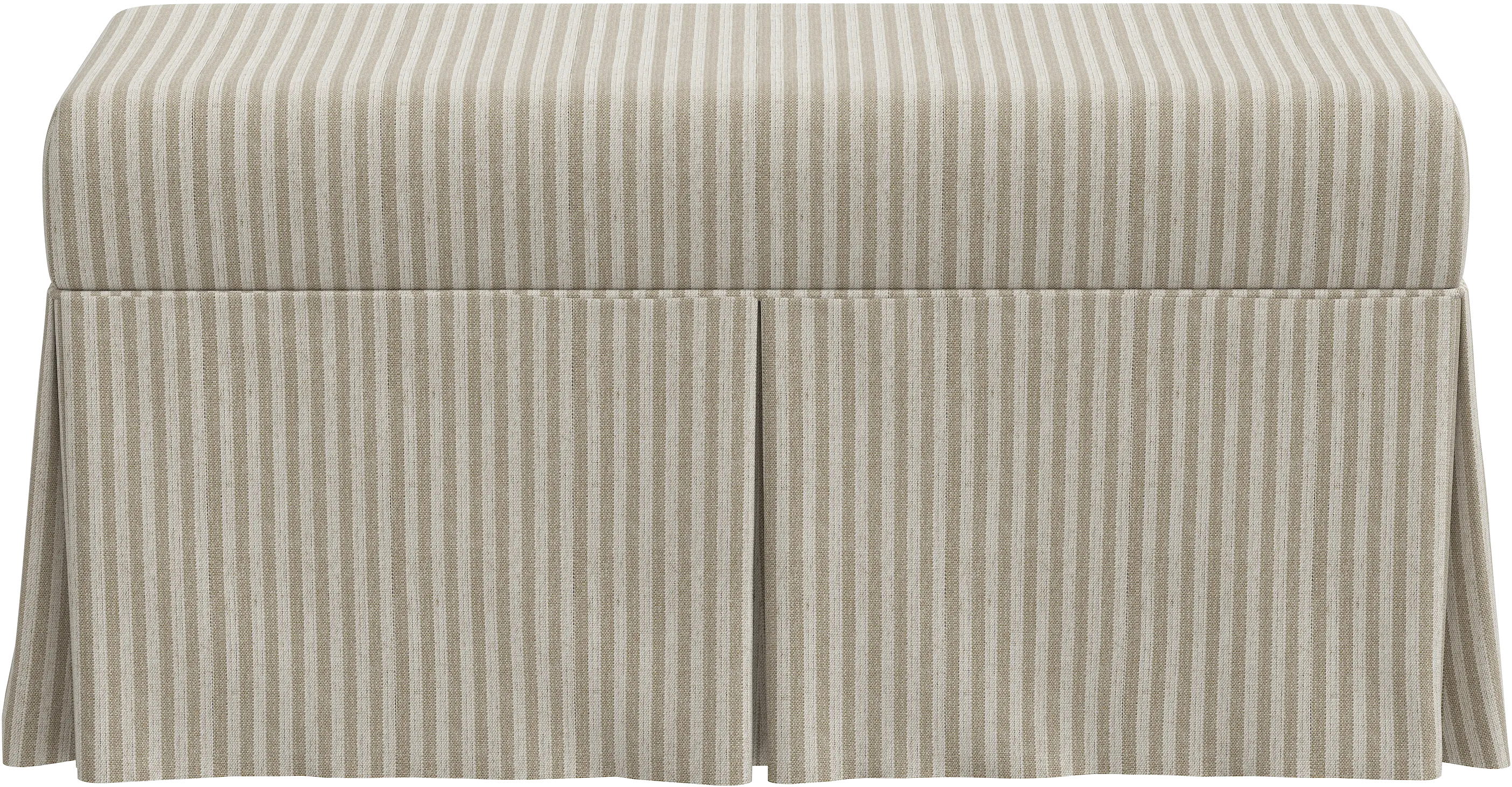 Mila Taupe Stripe Skirted Storage Bench - Skyline Furniture