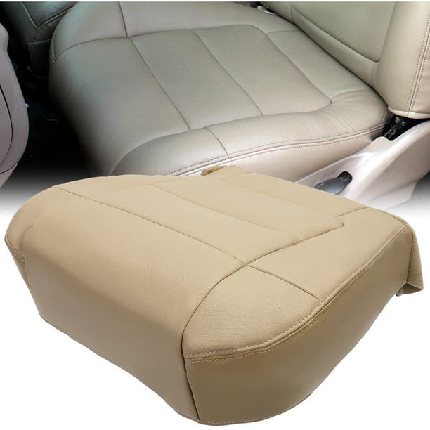 Kojem Driver Bottom Seat Cover LH Left Side for 2002-2007 Ford F250 F350 Super Duty Lariat XLT Tan Synthetic Leather