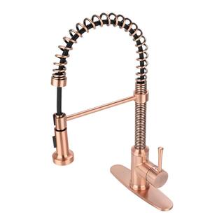 Fontaine by Italia Single-Handle 1 or 3 Hole Residential Pull-Down Sprayer Kitchen Faucet with 2-Spray Heads in Antique Copper N96565FC-DP-AC