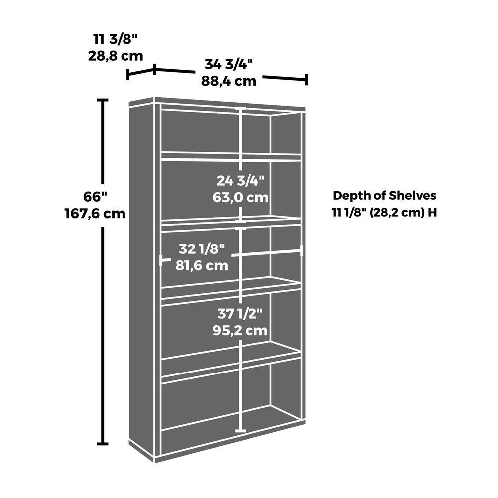 Affirm 65.984 in. Classic Cherry 5-Shelf Standard Bookcase 426307