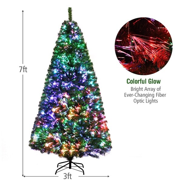 Fiber Optic Artificial Christmas Tree Pre lit Spruce Tree