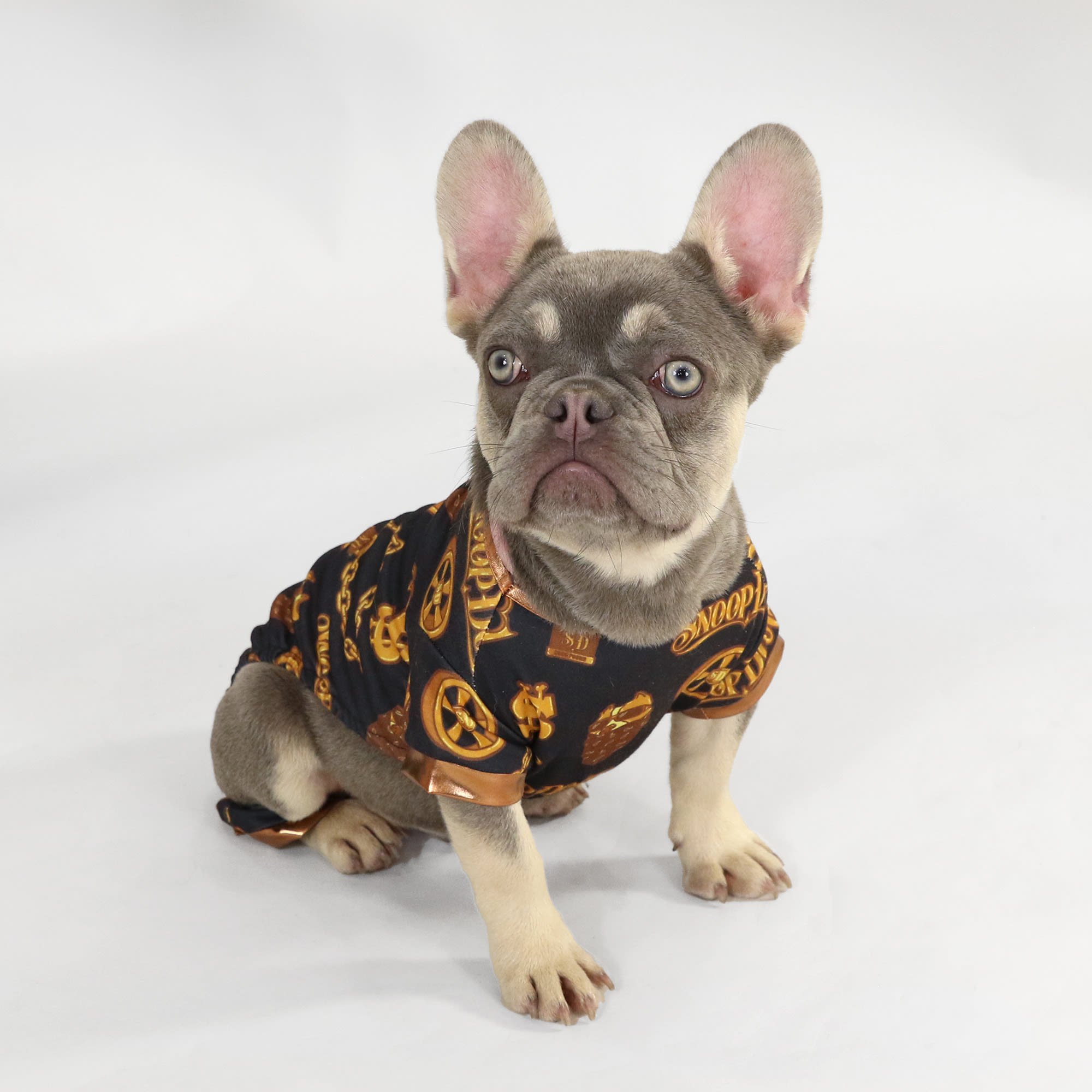 Snoop Doggie Doggs Black Off the Chain Deluxe Pet Pajamas， X-Small