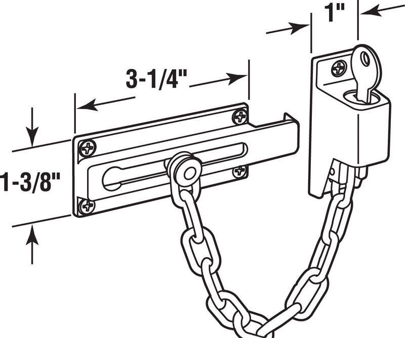 Prime-Line 3.25 in. L White Steel Chain Door Guard