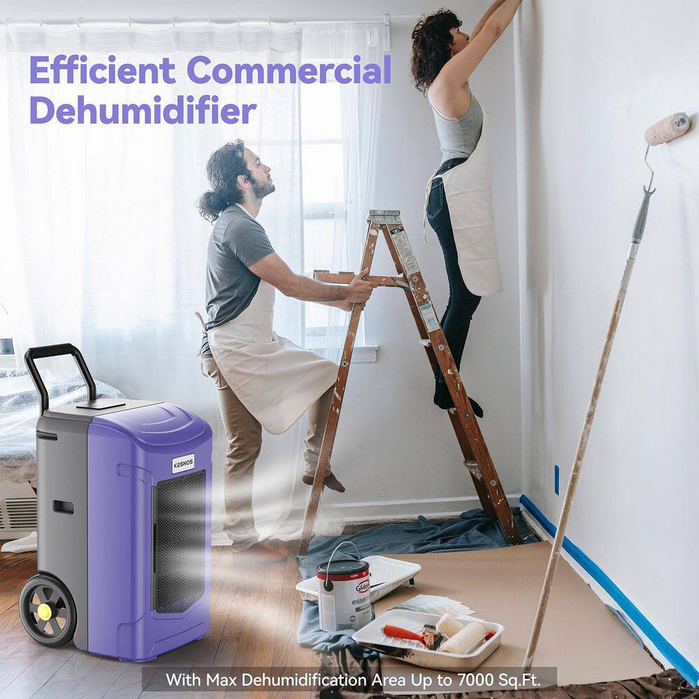 Kesnos 180Pint Commercial Dehumidifiers for Room or Basements Up to 7000 sq. ft Industrial Dehumidifier with Pump Water Tank HDCX-PDGT701BC