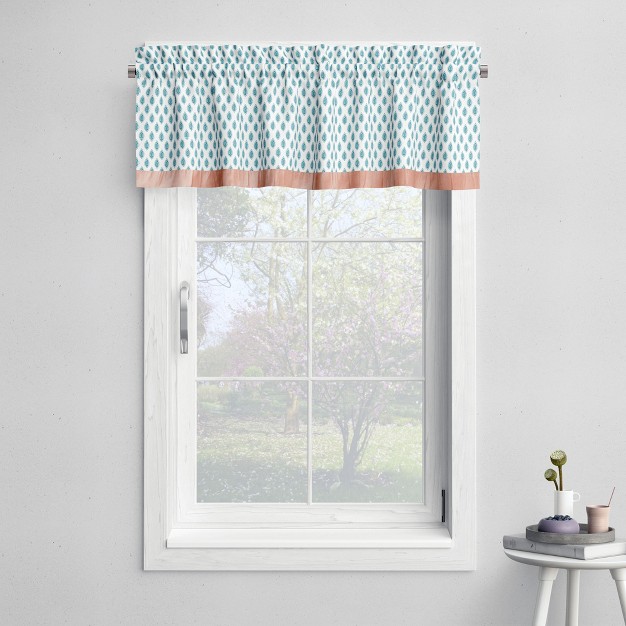 Bacati Sophia Paisley Aqua coral Window Valance