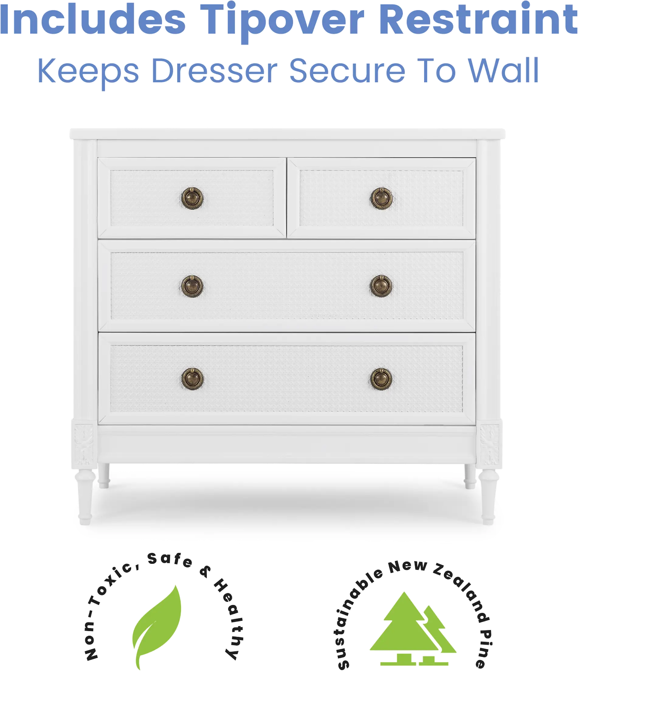 Madeline White Dresser with Changing Top