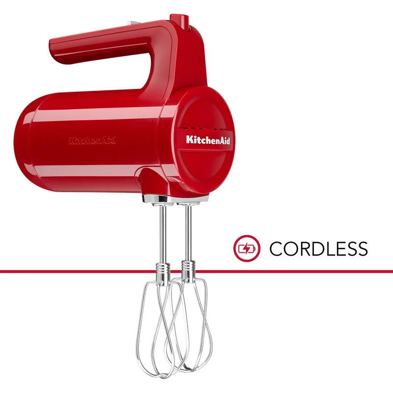 KitchenAid KHMB732ER Cordless 7 Speed Hand Mixer - Empire Red