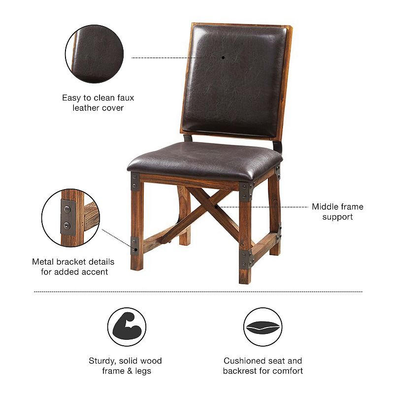 INK+IVY Lancaster Faux-Leather Dining Chair