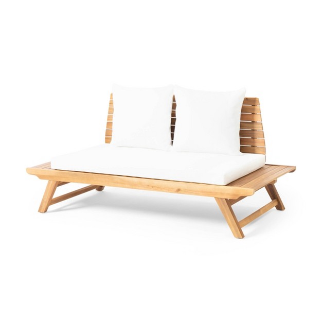 Sedona Wooden Loveseat Teak white Christopher Knight Home