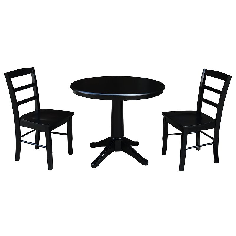 International Concepts Pedestal Table and Madrid Chair 3-piece Set