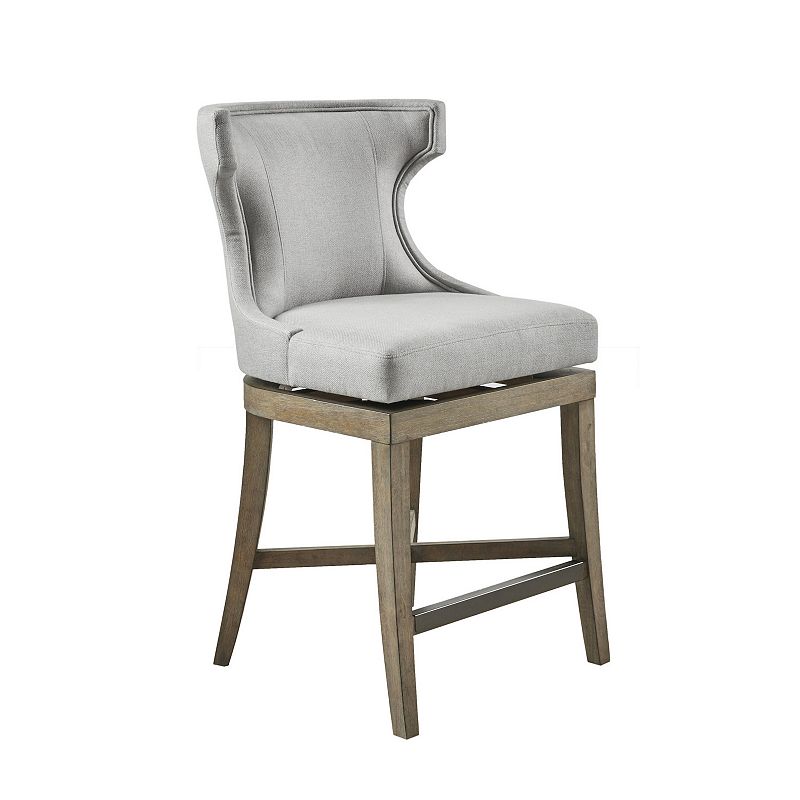 Madison Park Fillmore 25.25 Upholstered Wingback Counter Stool with 360 Degree Swivel Seat