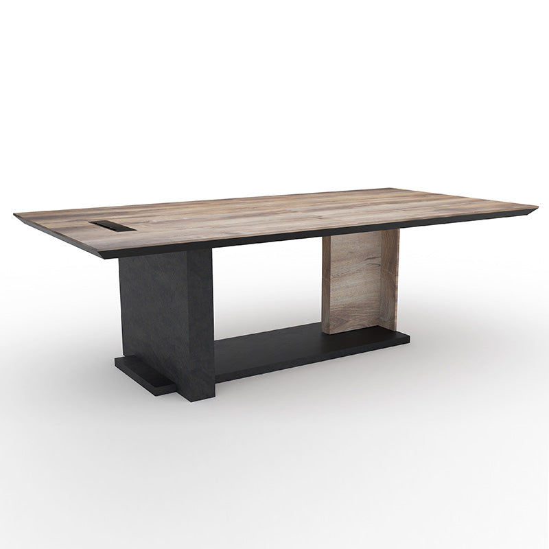 ZEA Boardroom Table 2.4M - Warm Oak & Black