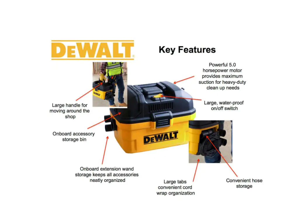 DEWALT DXV04T 4 Gal. Poly Wet/Dry Vacuum