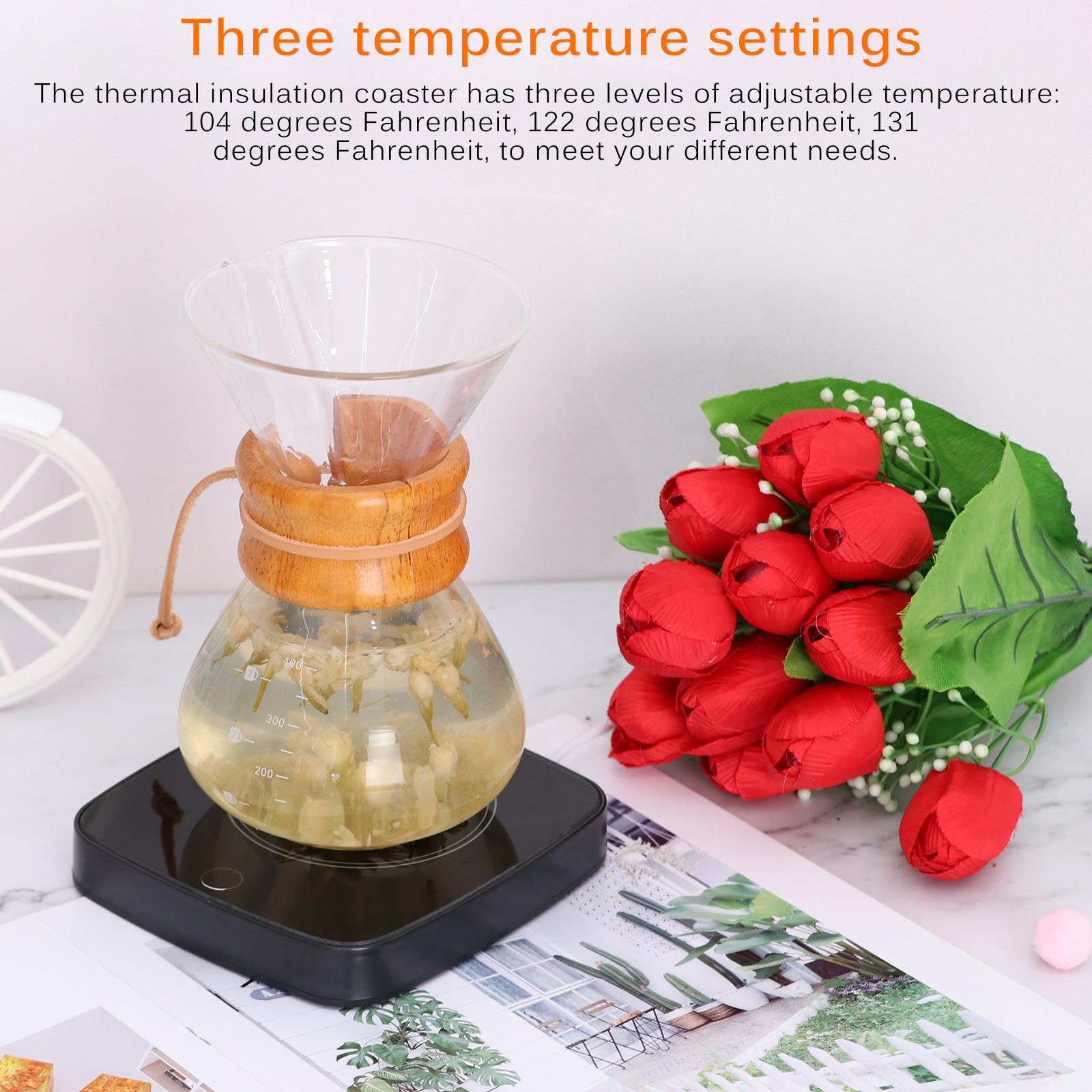 Lightweight Insulation Mug Coaster Adjustable Cup Heating Plate Electric Cup Heater Universal Cup Heating Mat for Office Living Room Cups