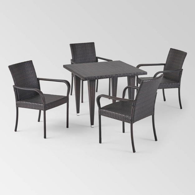 Trombone 5pc Wicker Contemporary Dining Set Multibrown Christopher Knight Home