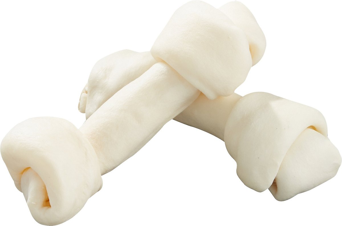 Pure and Simple Pet Flat Knotted Rawhide Bone Dog Treat， Medium