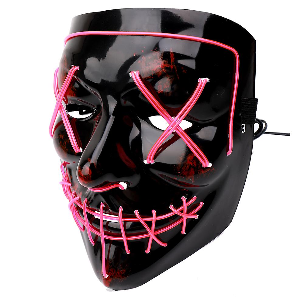 Pink Led Cold Light Flash Grimace Fluorescent Mask Festival Performance Party Glowing Masks