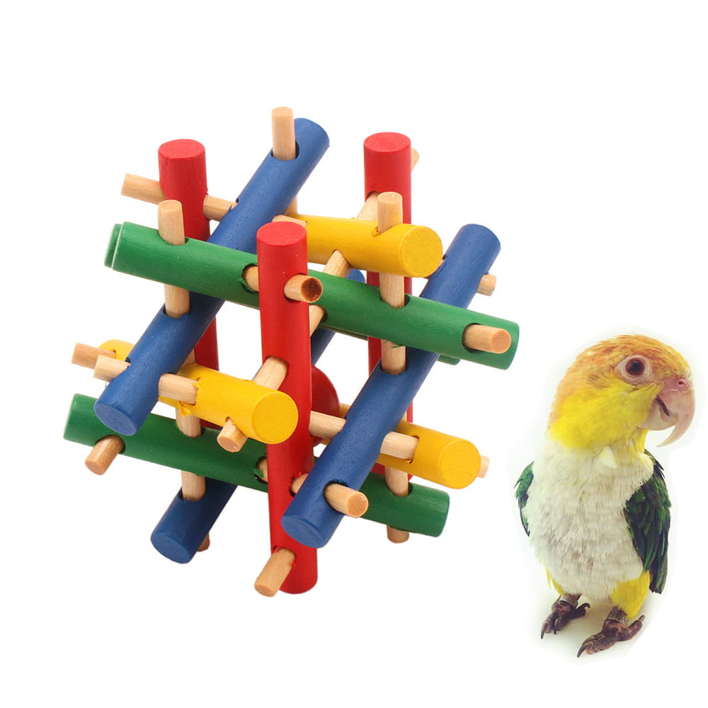 Bird Parrot Chewing Toys，Parrot Chewing Toys for Large Bird Greys Parrots Doves Macaws Cockatoo Wooden Block Toys for Climbing， Chewing， Unraveling and Preening