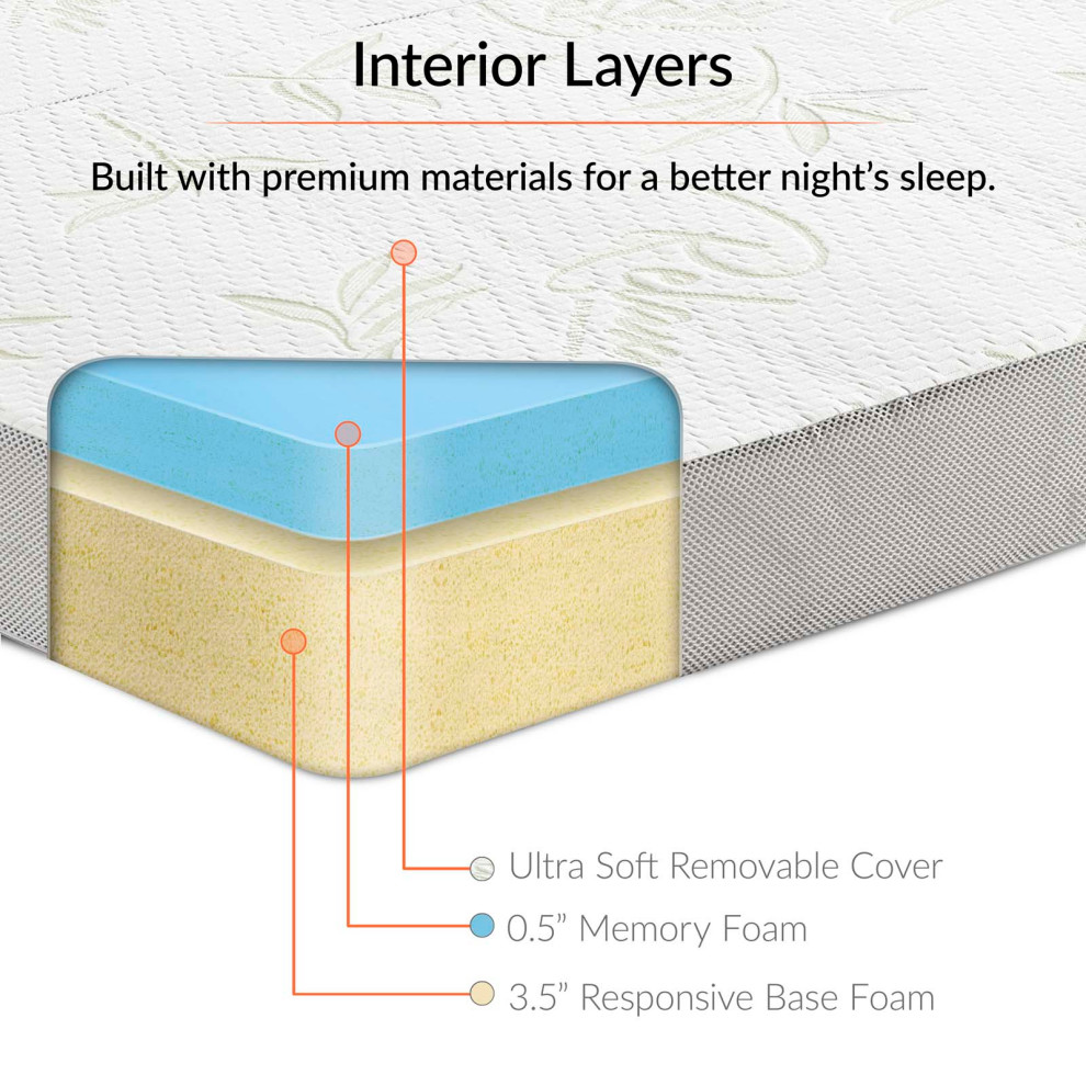 Relax Gel Memory Foam 4 quotTri Fold Mattress   Contemporary   Mattresses   by Modway  Houzz