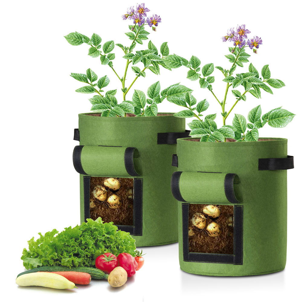 Yescom Pack of 2 5 Gallon Potato Grow Bags Fabric Pots w/ Handles