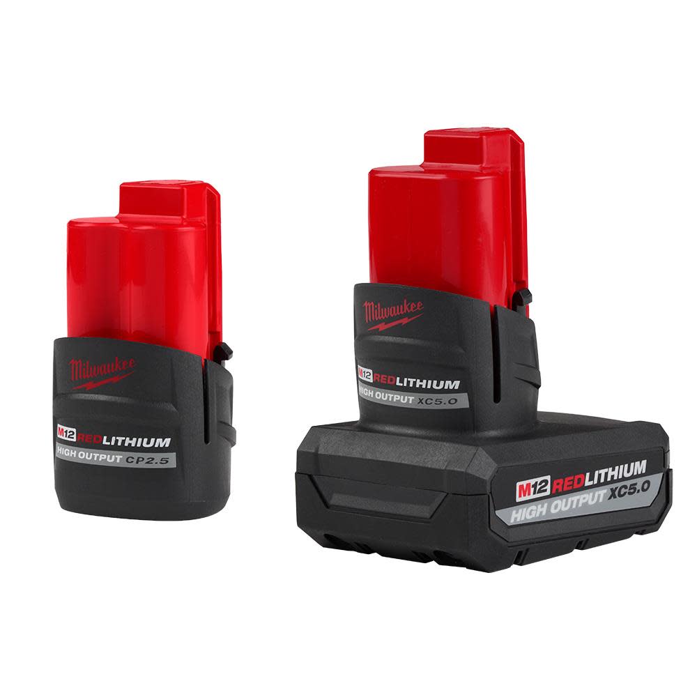 Milwaukee M12 HIGH OUTPUT XC5.0 and CP2.5 Battery Packs 48-11-2452S from Milwaukee