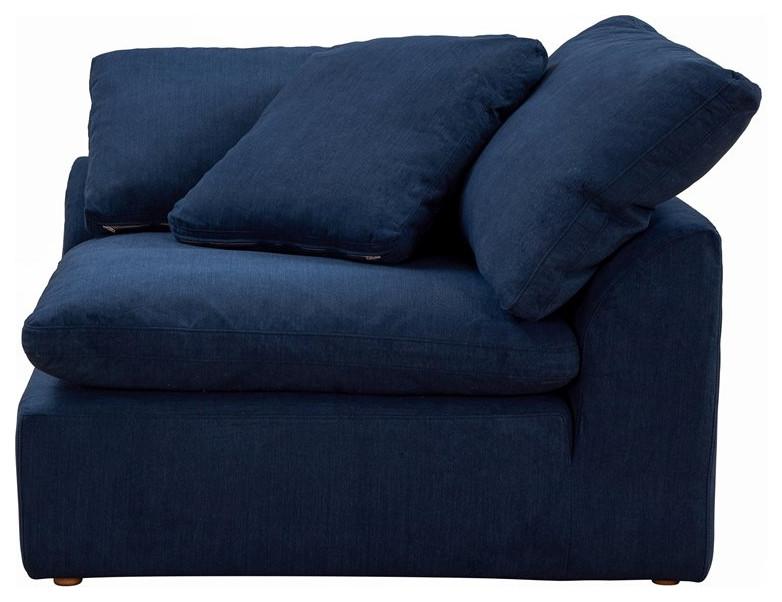 Sunset Trading Puff 2 Piece Fabric Slipcover Sectional Sofa in Navy   Transitional   Loveseats   by Homesquare  Houzz