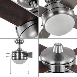 Progress Lighting McLennan II 52 in. LED Indoor 4-Blade Brushed Nickel Transitional Ceiling Fan with Light Kit P250089-009-WB