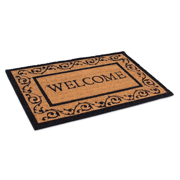 Birdrock Home Welcome Coir Doormat With Scroll Border 24 X 36