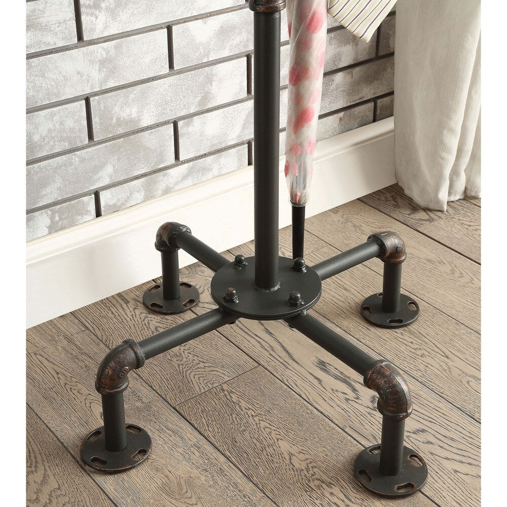 Furniture of America  Revo Industrial Antique Black Metal Coat Rack