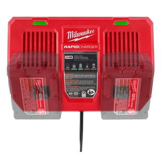 MW M18 18-Volt Lithium-Ion Dual Bay Rapid Battery Charger with (1) 2.0 Ah Compact Battery 48-59-1802-48-11-1820