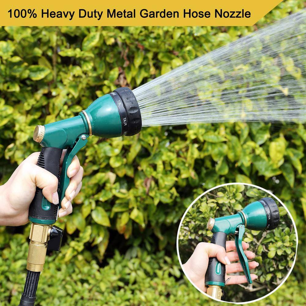 Garden Hose Nozzle Sprayer Heavy Duty 100% Metal Nozzle High Pressure Water Hose Nozzle with 7 Patterns B08LZ6K7X2