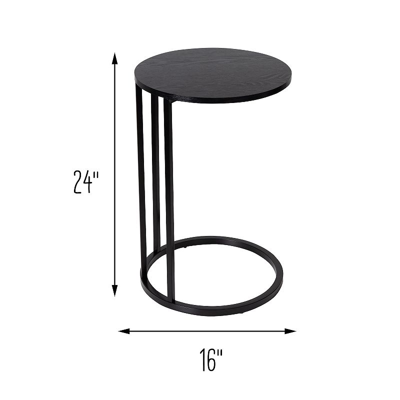 Honey-Can-Do Round C-Shape End Table