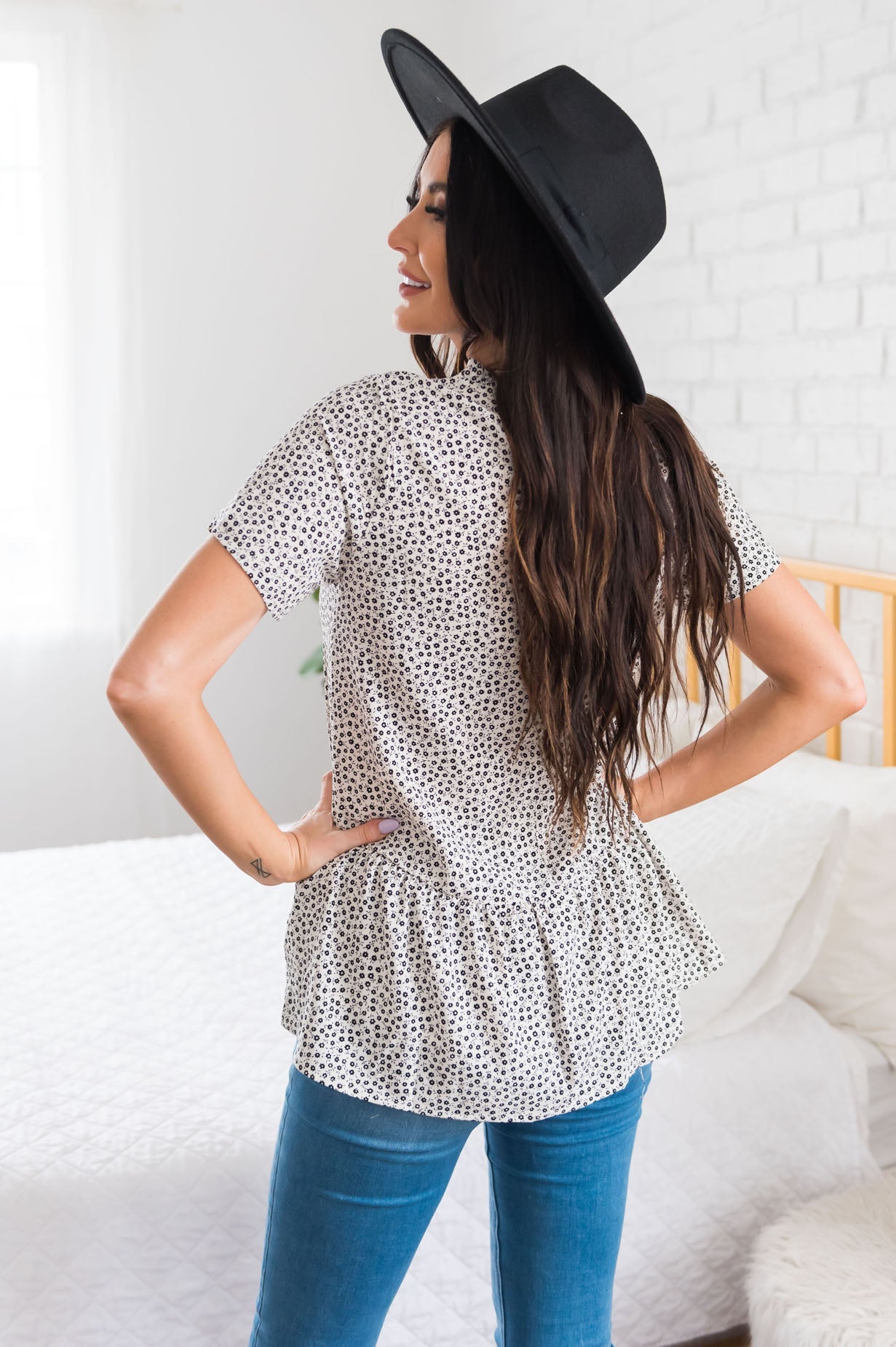 Breezy And Beautiful Modest Peplum Top