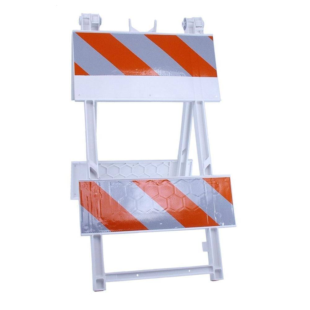 Three D Traffic Works 88 in. High-Intensity Sheeting Plastic Type II Folding Barricade 210183