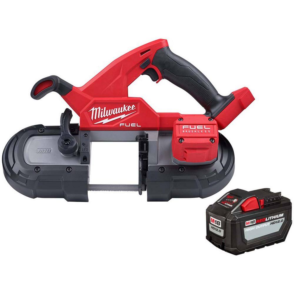 MW M18 FUEL 18V Lithium-Ion Brushless Cordless Compact Bandsaw  High Output 12.0Ah Battery 2829-20-48-11-1812