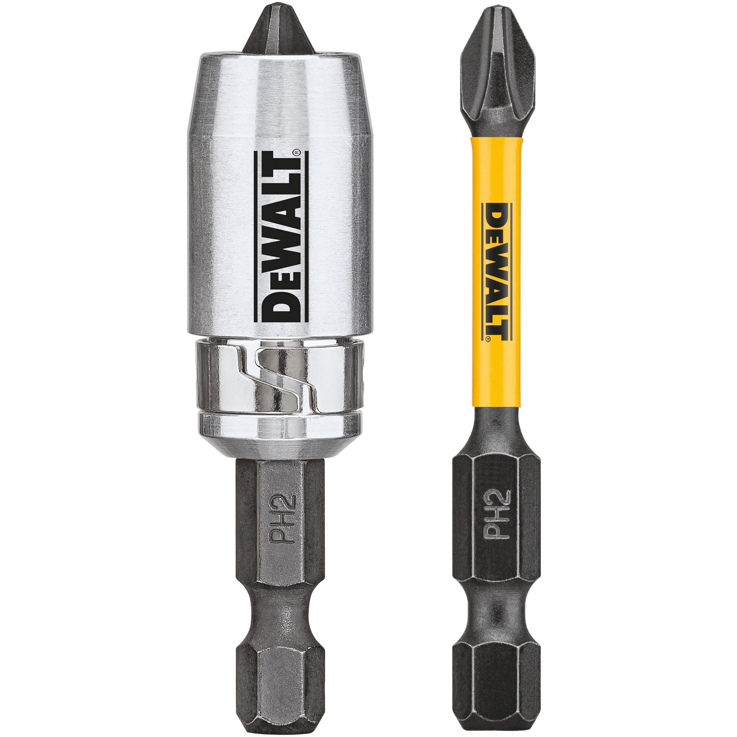 DW FlexTorq Impact Ready Phillips 2 in. X 2 in. L Sleeve Screwdriver Bit S2 Tool Steel 2 pk