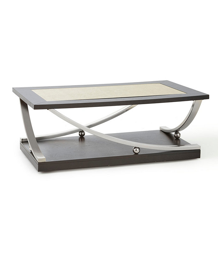 Steve Silver Ramsey 48 Wood and Metal Cocktail Table with Casters