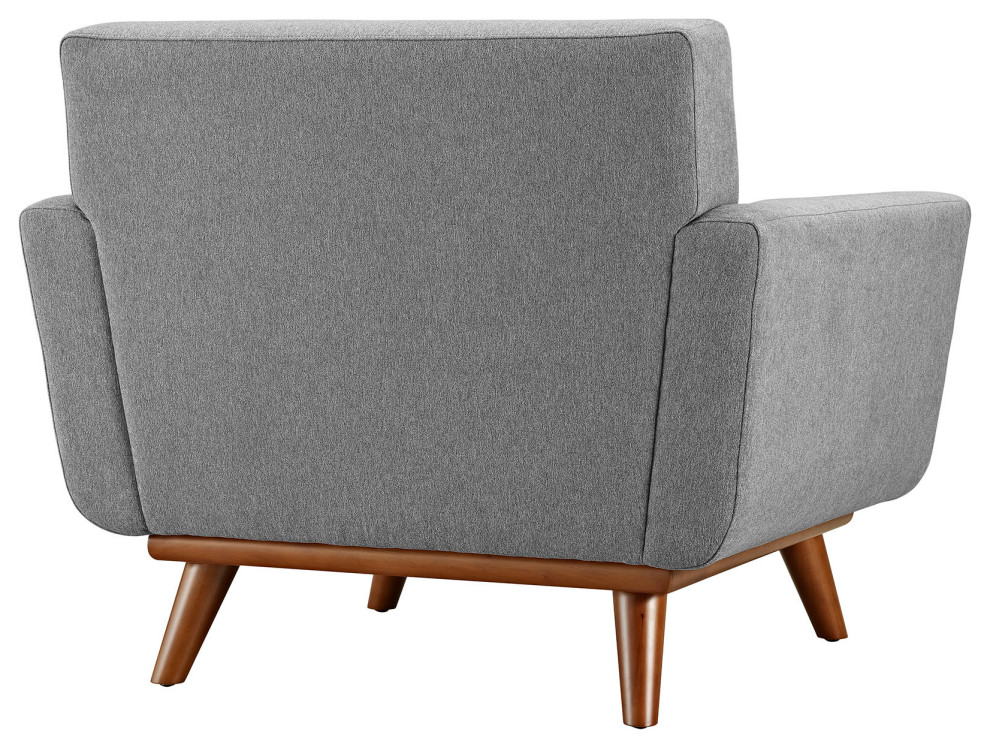 Engage 2 Piece Upholstered Fabric Armchair and Ottoman   Midcentury   Armchairs And Accent Chairs   by Simple Relax  Houzz