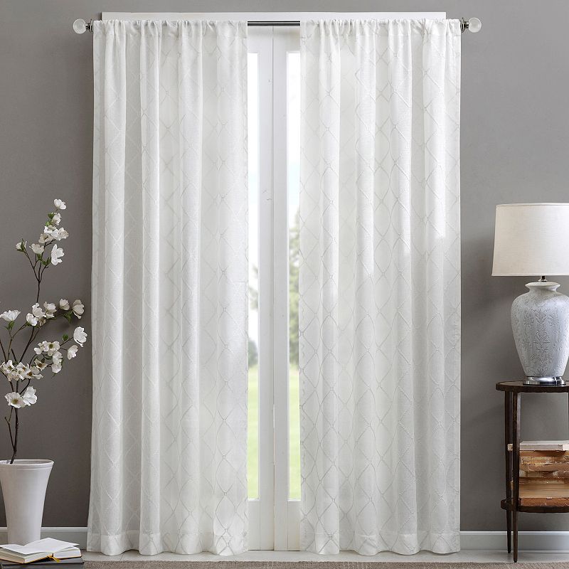 Madison Park 1-Panel Iris Diamond Sheer Window Curtain