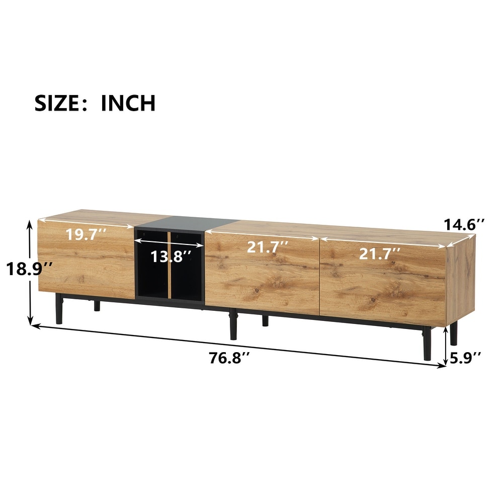 Modern TV Stand TV Console with Storage Cabinets for TVs up to 80\