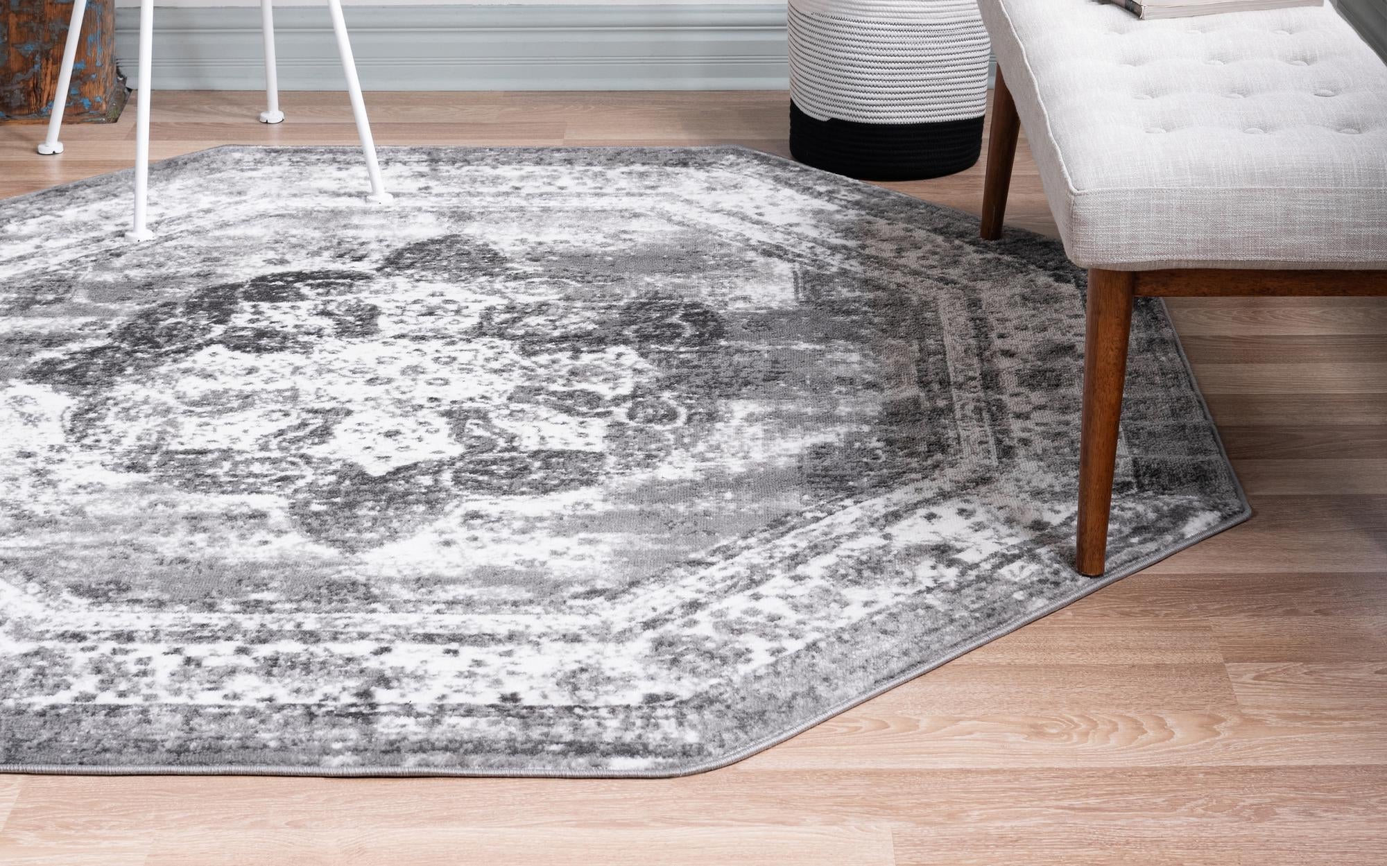 Unique Loom Salle Garnier Sofia Rug Gray/Ivory 6' 1