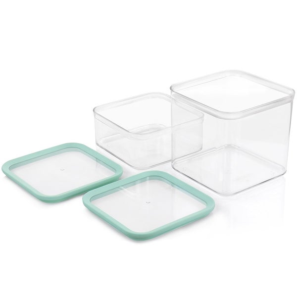 2 Piece Plastic Set with Lids - 2 Piece