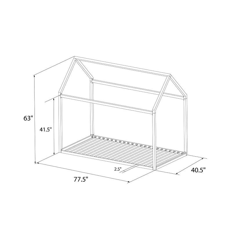 Little Seeds Skyler Metal House Twin Bed