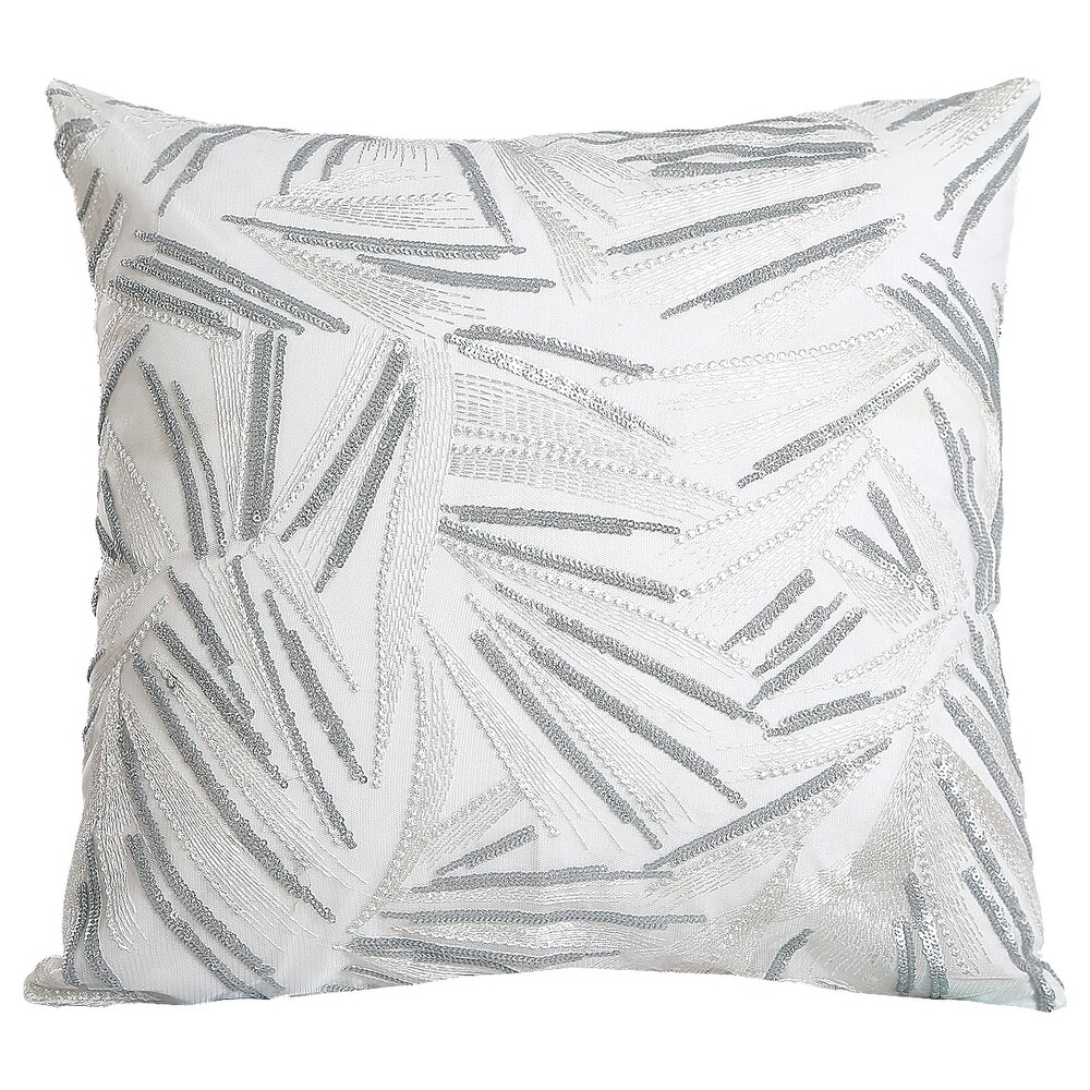 Violet Linen Rosetta Wheat Spikelets Pattern  18 Inch x 18 Inch  Square  Decorative Cushion Cover