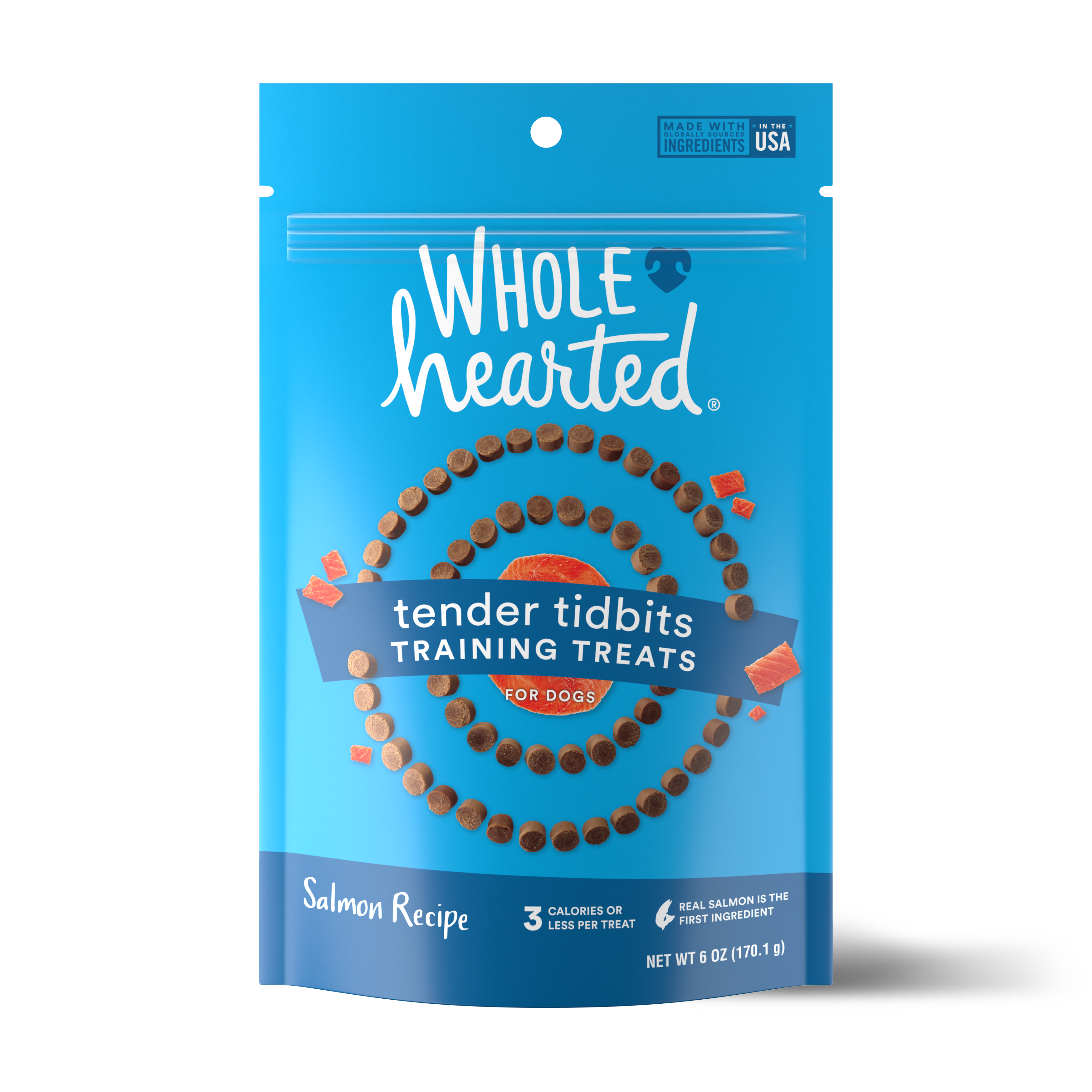 WholeHearted Grain-Free Tender Tidbits Salmon Recipe Dog Training Treats， 6 oz.